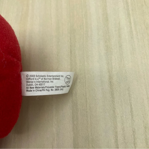 Scholastic Clifford Big Red Dog Plush Stuffed Toy 5 Inch Bean Bag 2003 Wendys - Picture 6 of 7